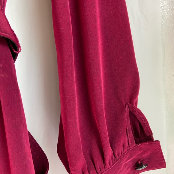 Leslie Faye vintaged cranberry red belted midi dress SZ 10 - Picture 7 of 10